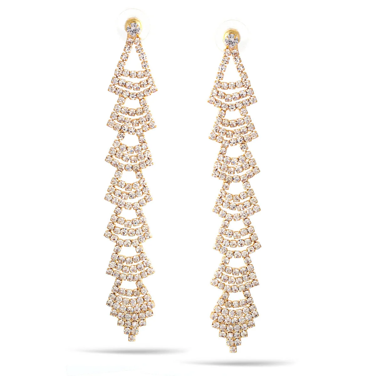 Rhinestones Crystal Chandelier Drop Earrings #SQ6025G (ID12)