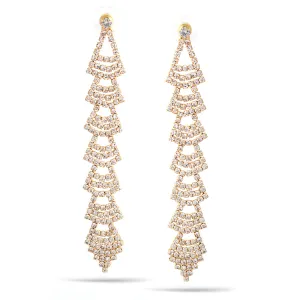 Rhinestones Crystal Chandelier Drop Earrings #SQ6025G (ID12)