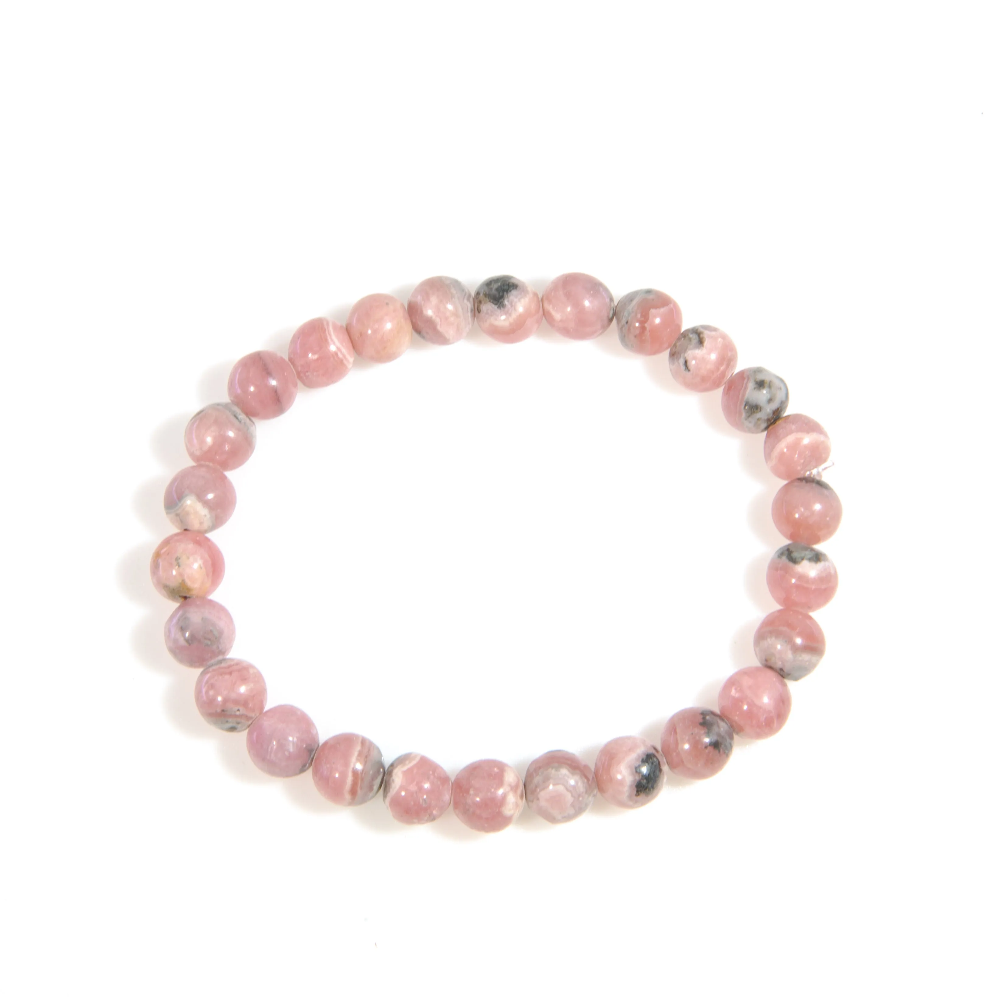 Rhodochrosite 8mm Beaded Bracelet
