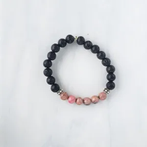 Rhodonite   Lava Bracelet