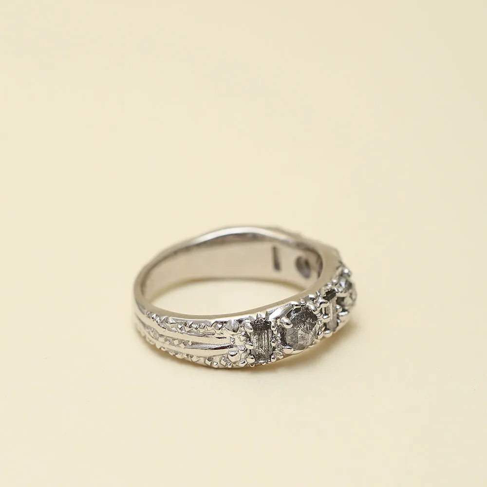 RING OF THE NILE | 14K GOLD | SALT & PEPPER DIAMONDS