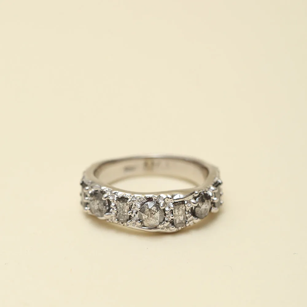 RING OF THE NILE | 14K GOLD | SALT & PEPPER DIAMONDS