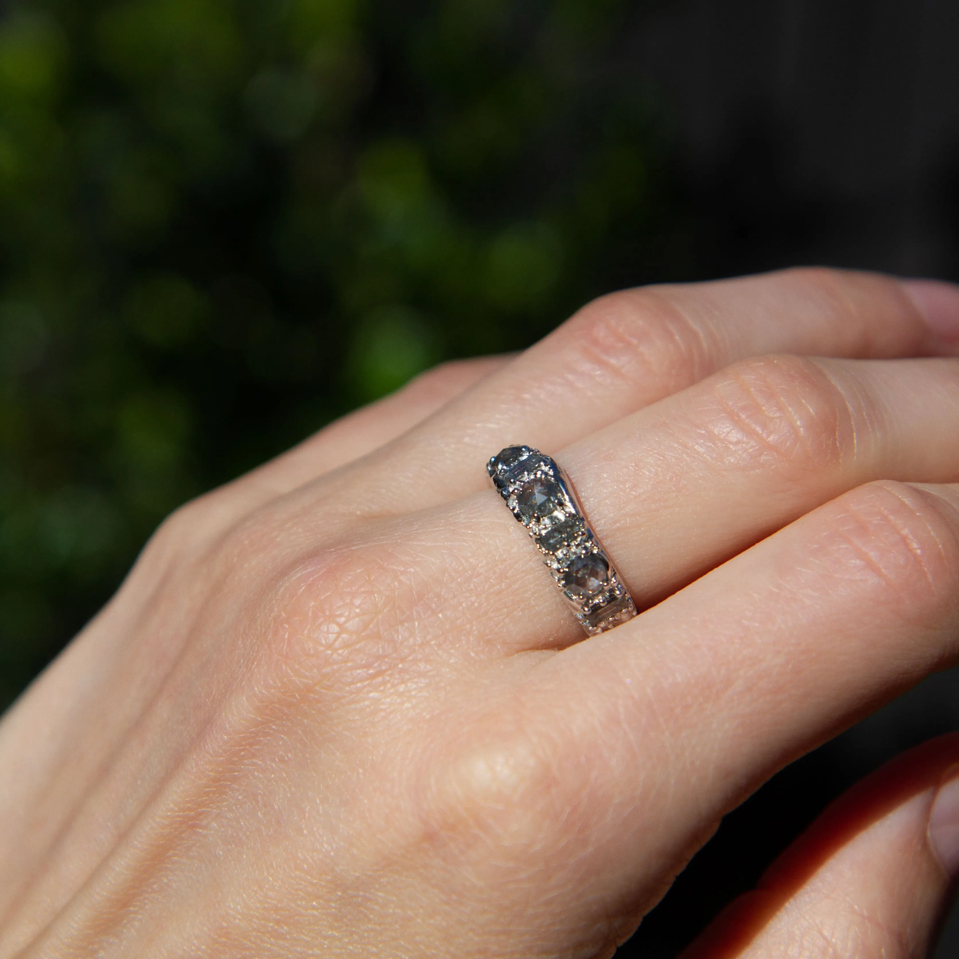 RING OF THE NILE | 14K GOLD | SALT & PEPPER DIAMONDS