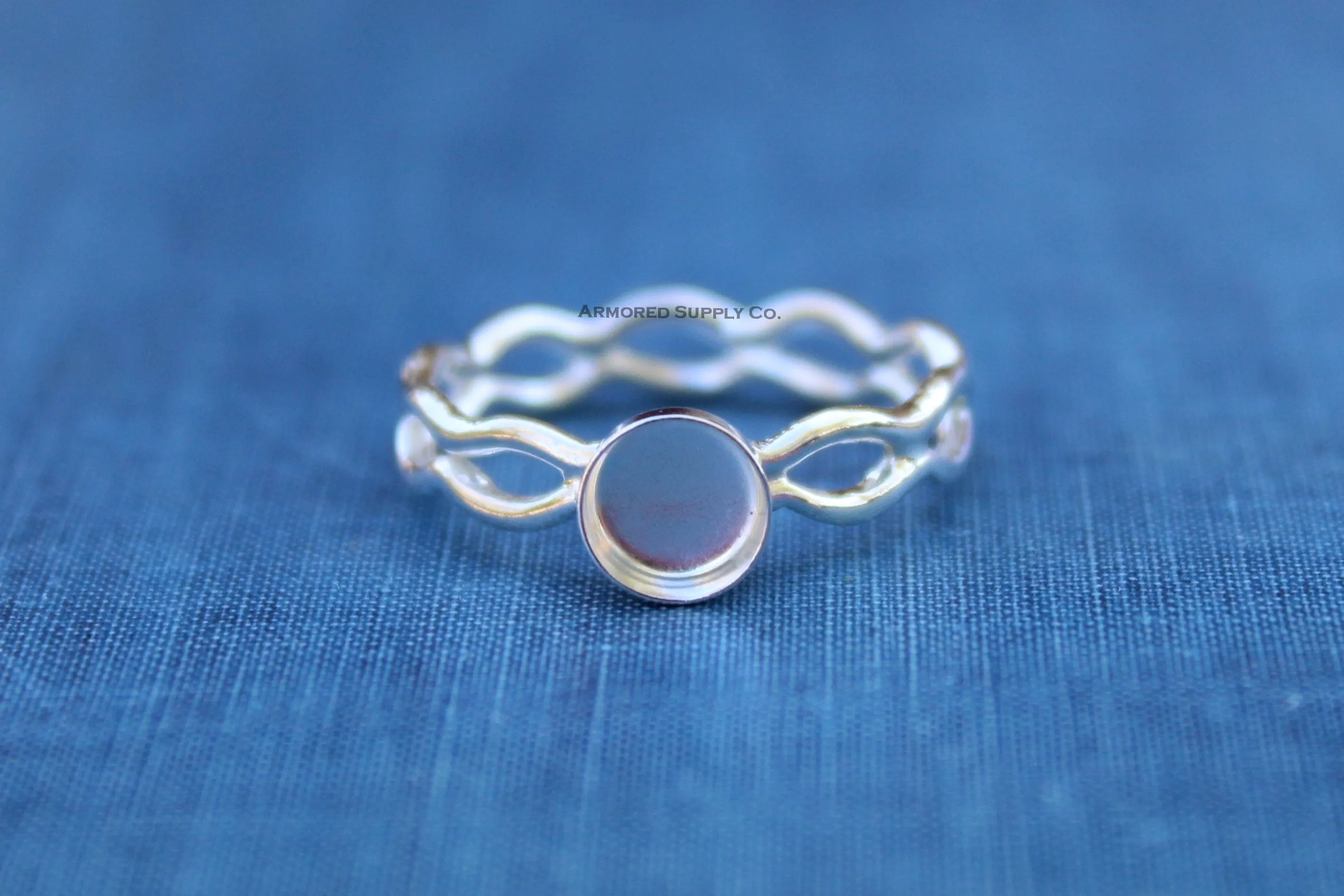 Ripple Ring Plain Round Bezel Round Cup Ring blank setting