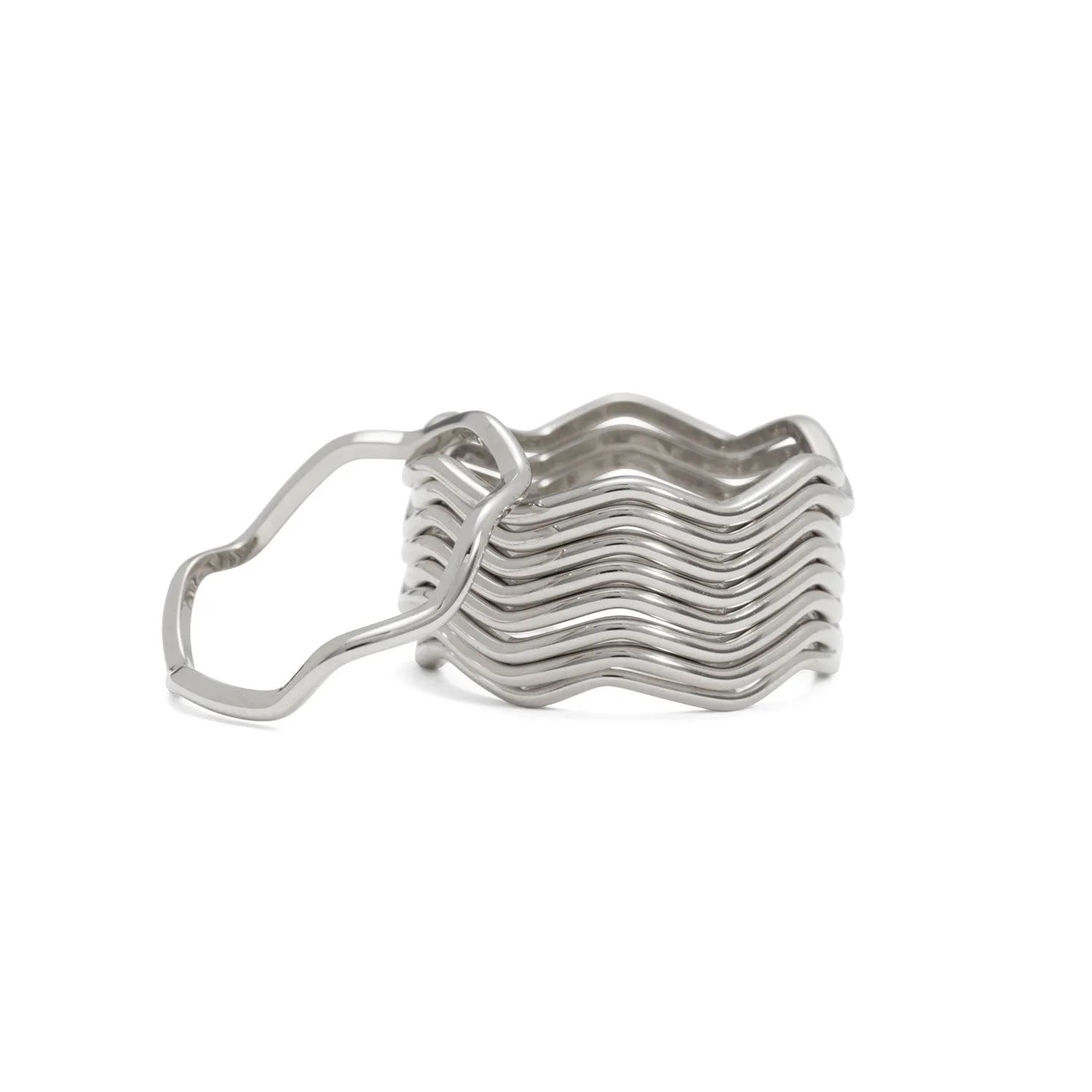 Ripple Ring Set in Silver