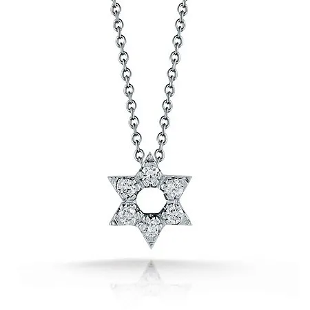 Roberto Coin Tiny Treasures Diamond Star Of David Necklace Pendant