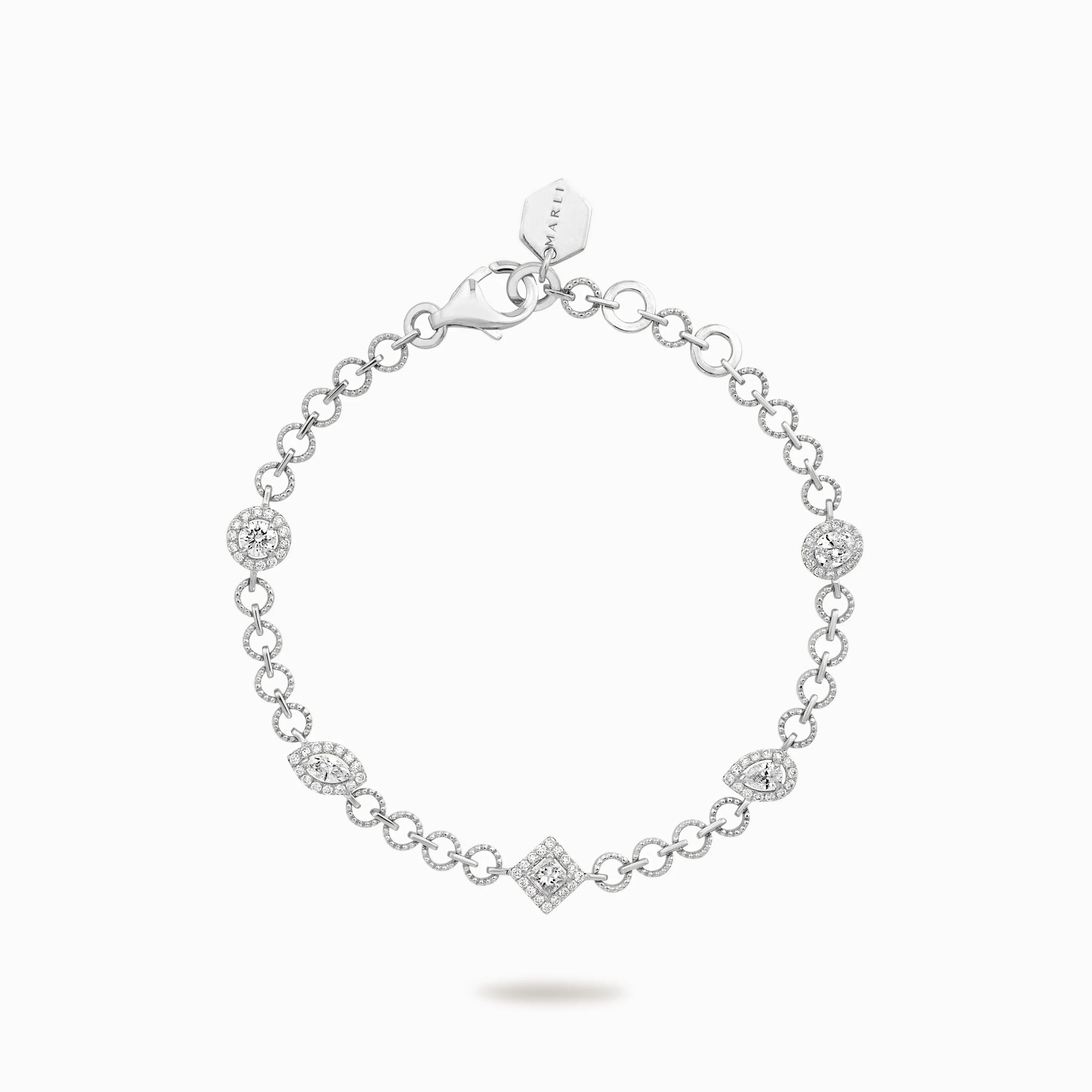 Rock Charm Beaded Chain Bracelet
