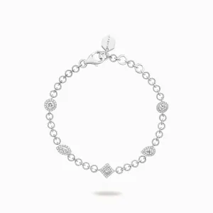 Rock Charm Beaded Chain Bracelet