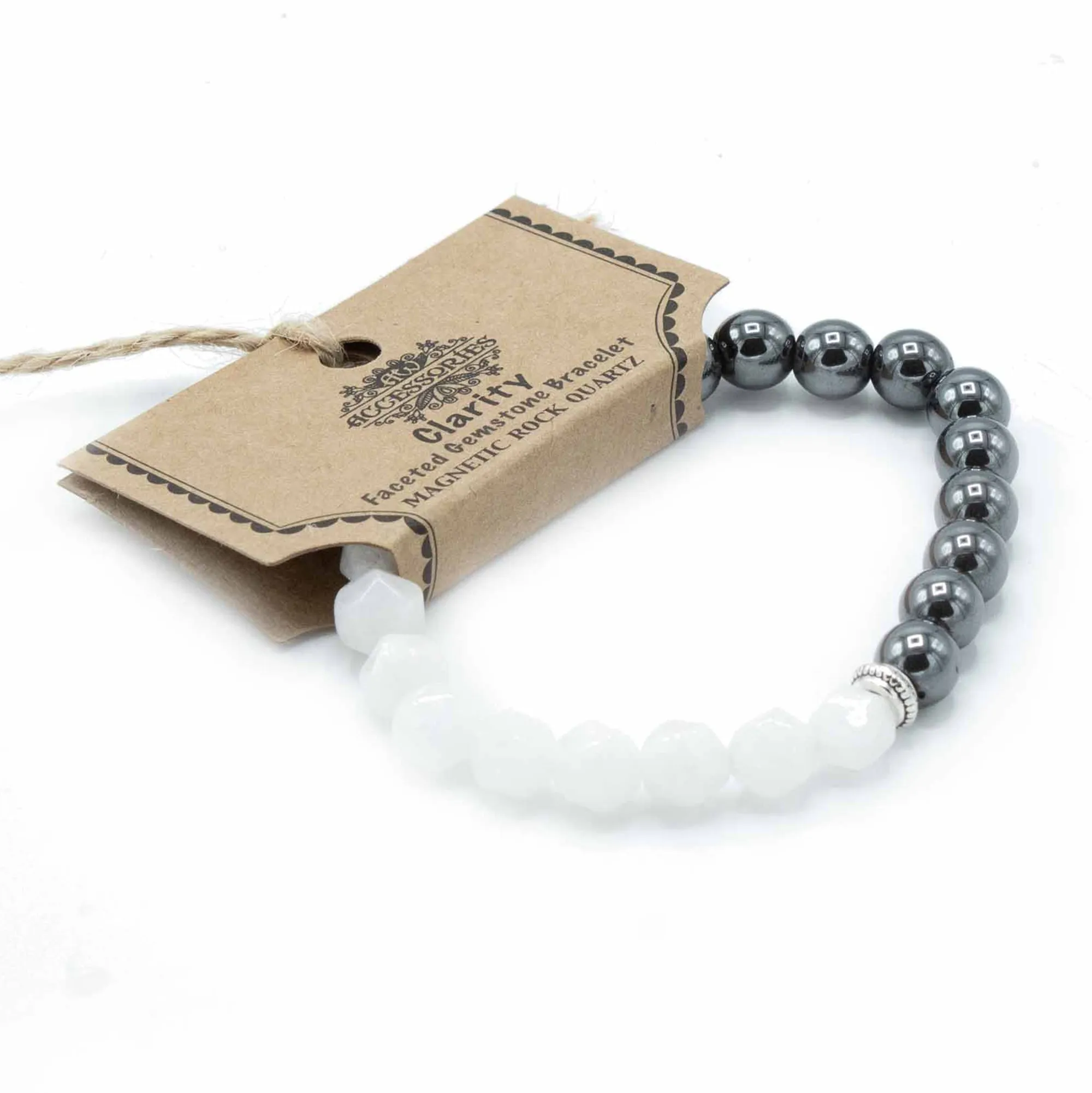 Rock Quartz Bracelet Faceted Magnetic Gemstone