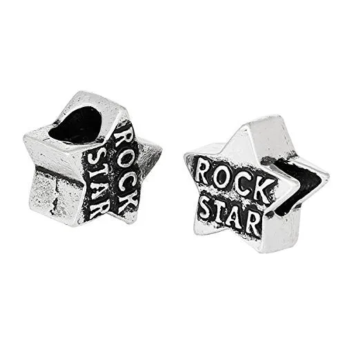 Rock Star Bead Compatible for Most European Snake Chain Bracelet