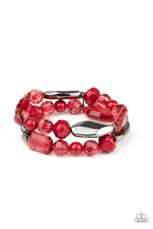 Rockin Rock Candy Red Paparazzi Bracelet