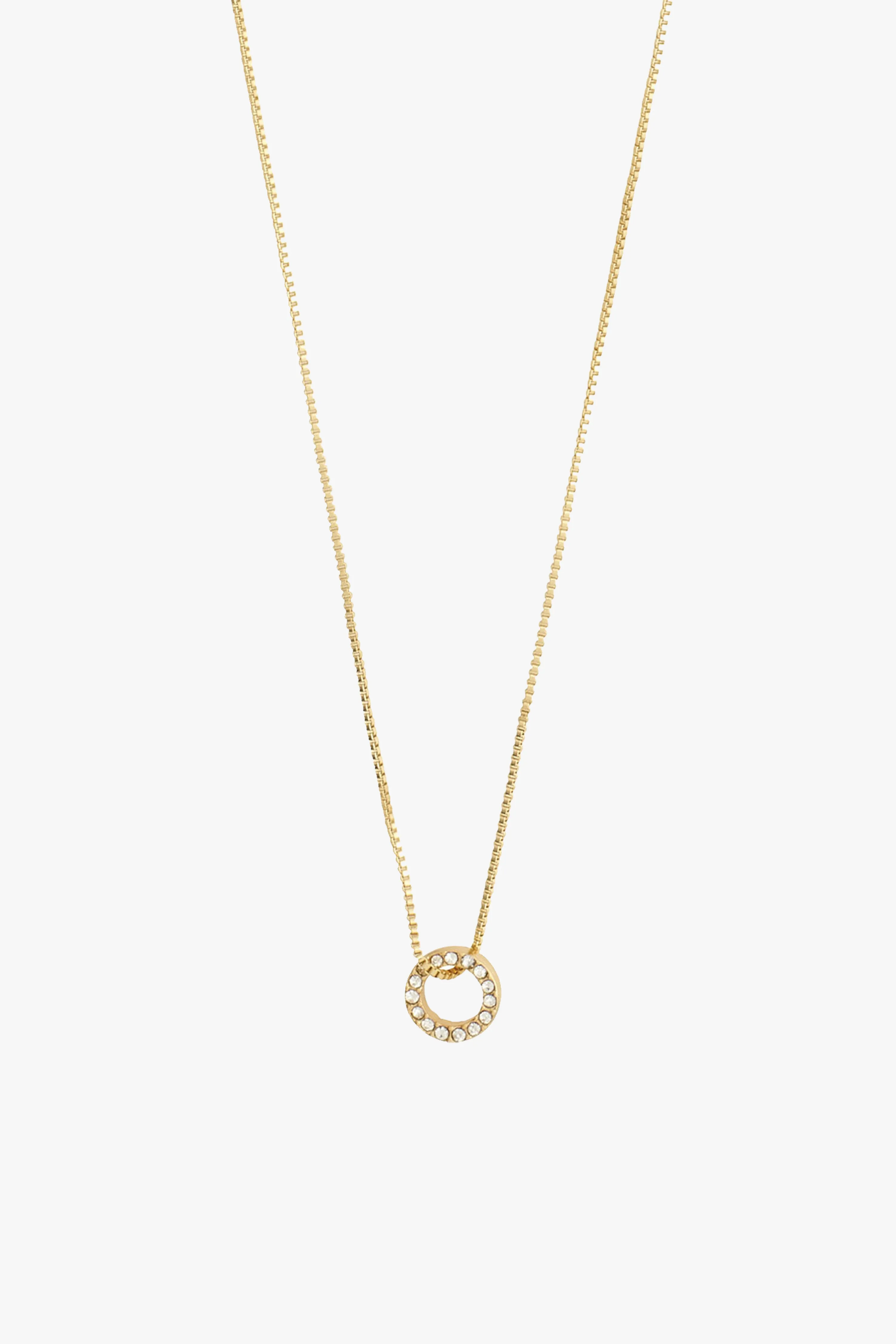 Rogue Crystal Halo Recycled  EOL Gold Plated Necklace