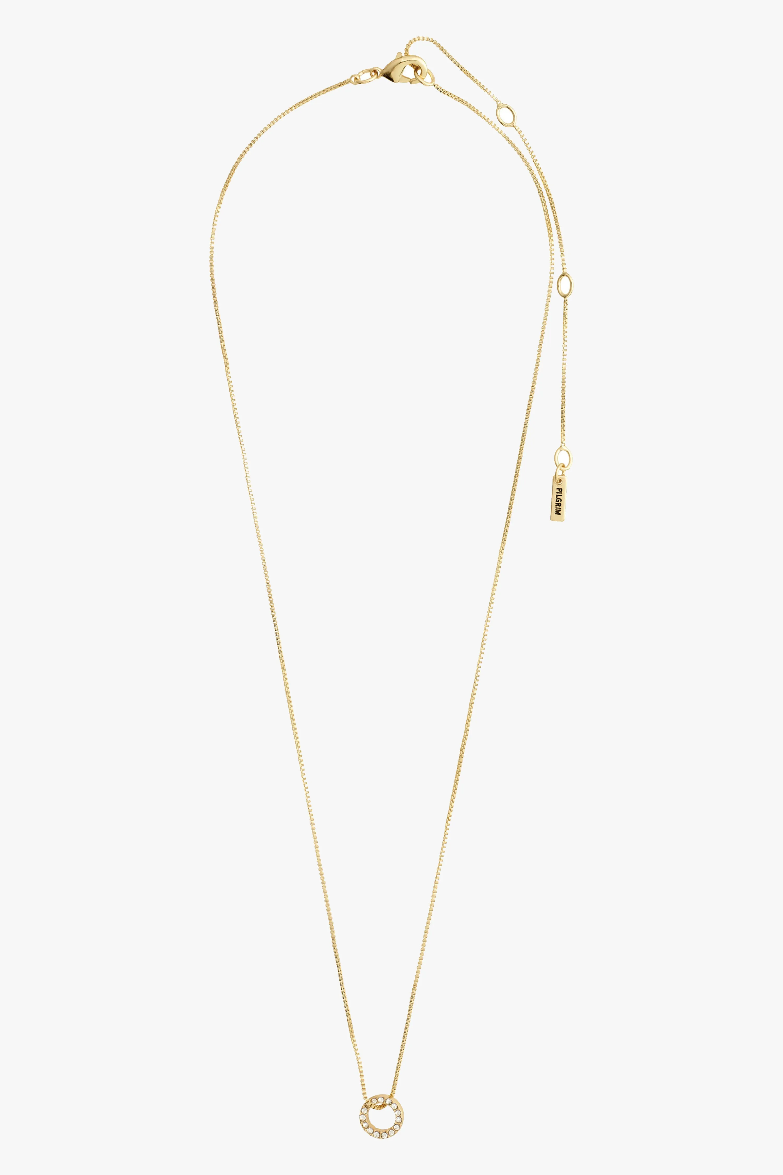 Rogue Crystal Halo Recycled  EOL Gold Plated Necklace