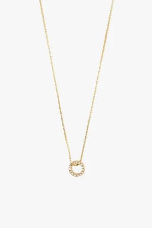 Rogue Crystal Halo Recycled  EOL Gold Plated Necklace