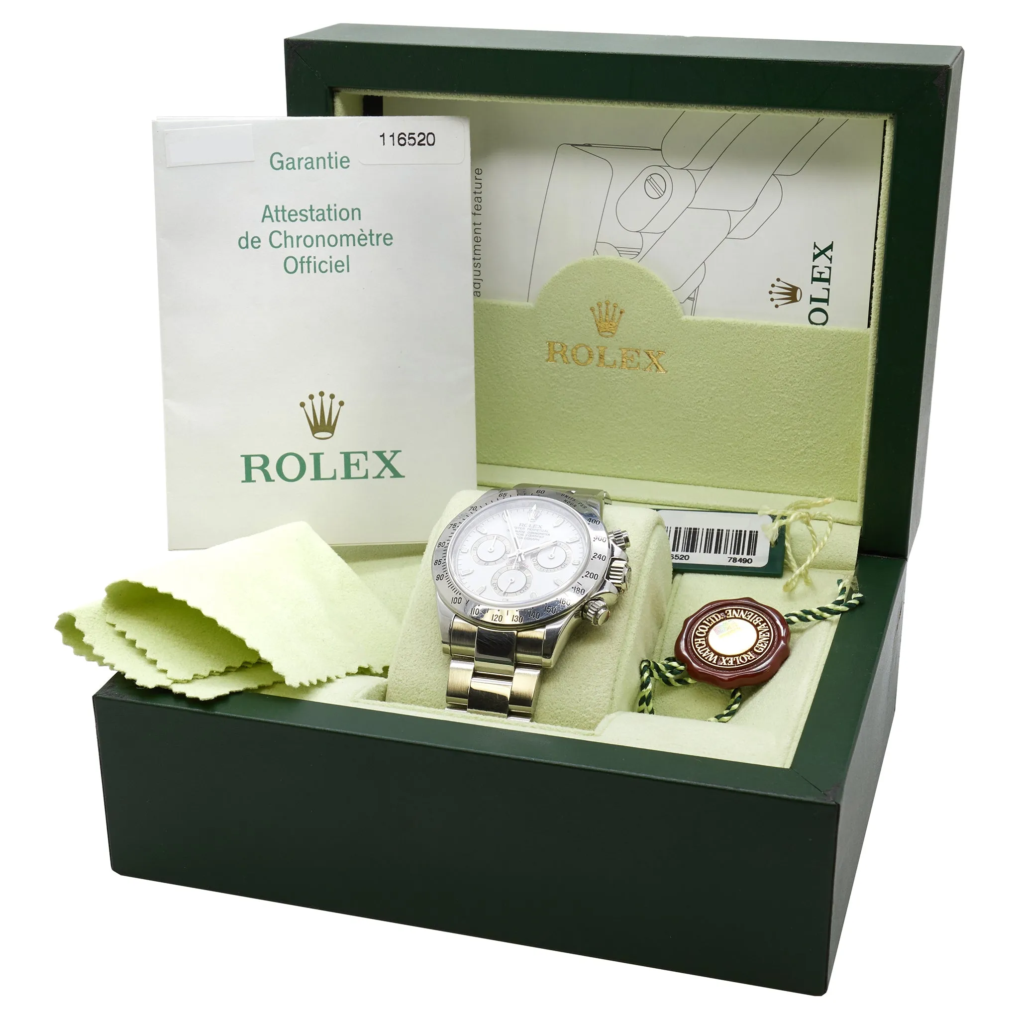 Rolex Daytona Cosmograph 116520 White Dial Automatic Men's Watch
