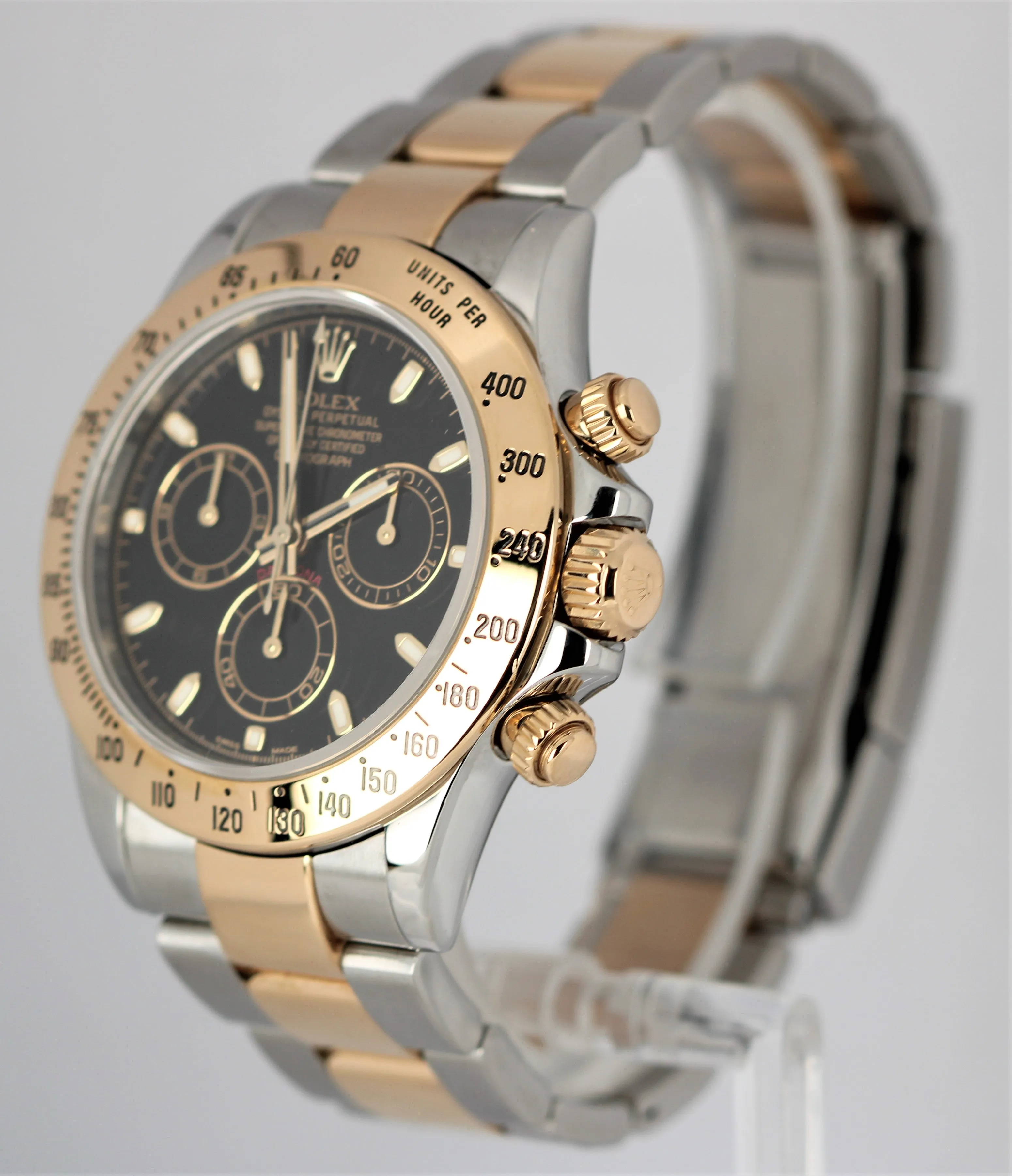 Rolex Daytona Cosmograph 40mm RANDOM SERIAL Black 18K Steel TwoTone 116523 Watch