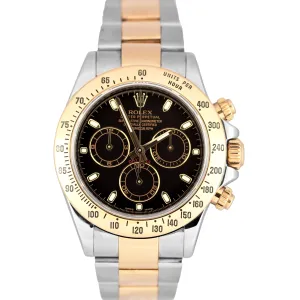 Rolex Daytona Cosmograph 40mm RANDOM SERIAL Black 18K Steel TwoTone 116523 Watch