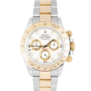 Rolex Daytona Two-Tone 18k Yellow Gold Stainless White DIA 40mm 116523 Watch