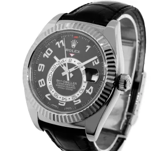Rolex Sky-Dweller 42mm White Gold Black Arabic Dial & Fluted Bezel 326139