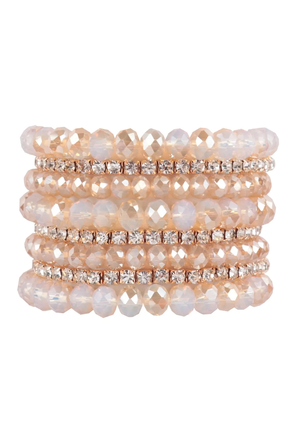 RONDELLE, RHINESTONE BEADS STACKABLE BRACELET SET