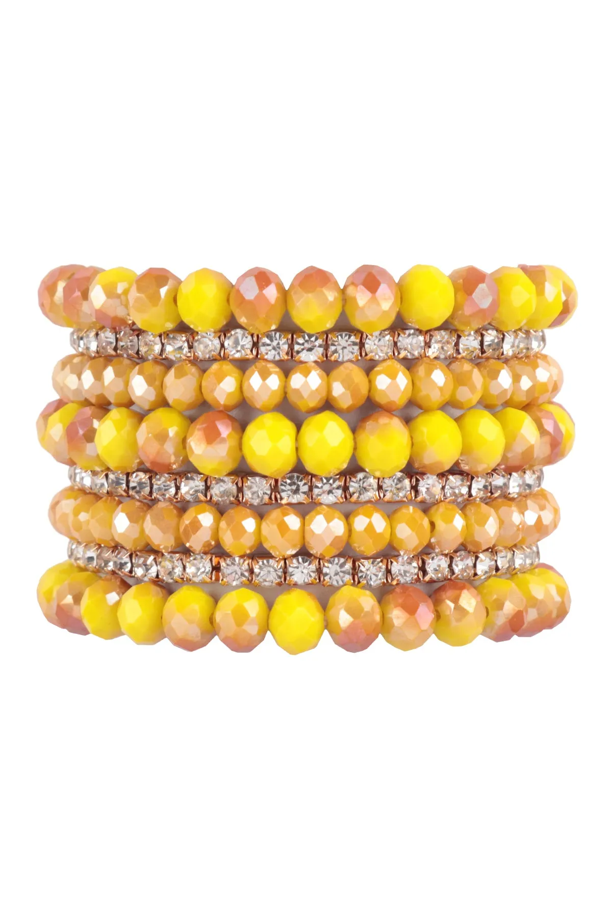 RONDELLE, RHINESTONE BEADS STACKABLE BRACELET SET