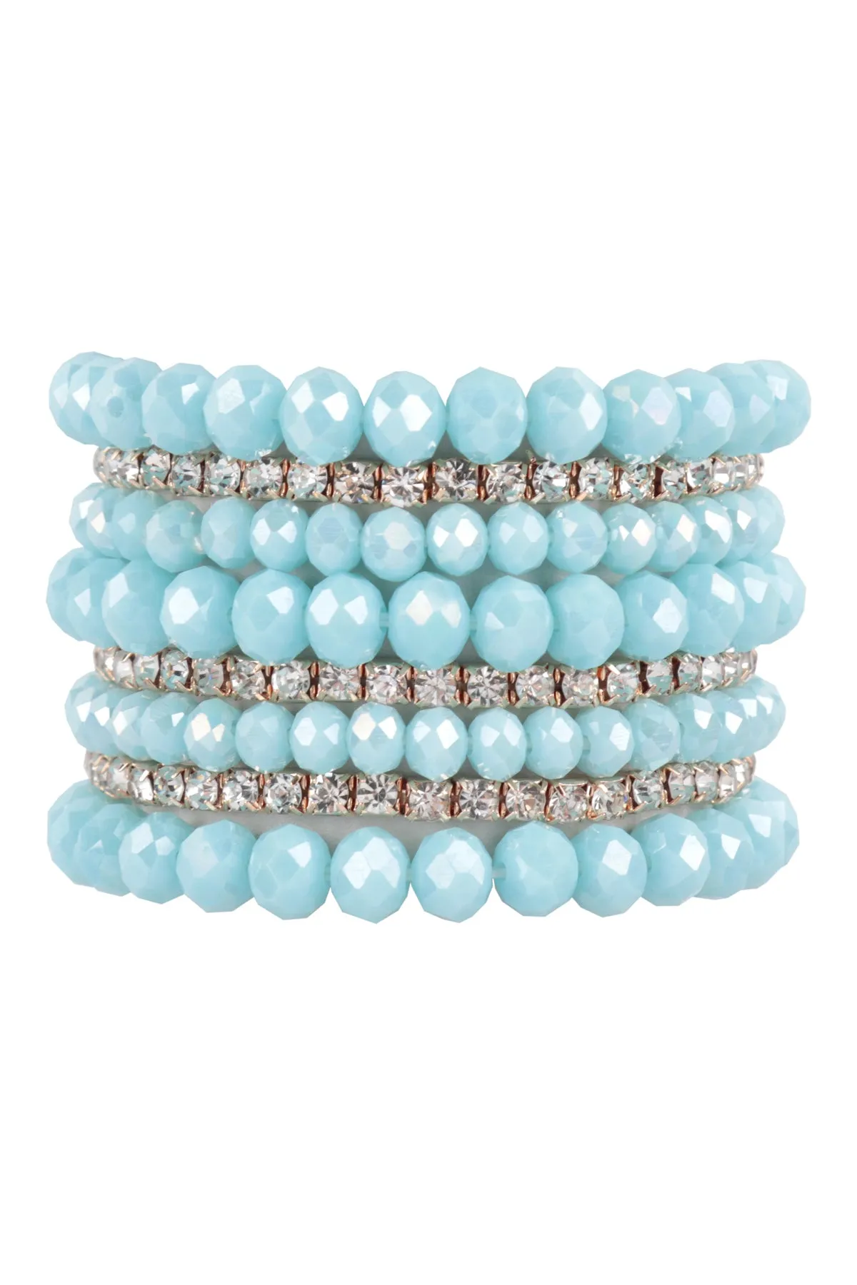 RONDELLE, RHINESTONE BEADS STACKABLE BRACELET SET
