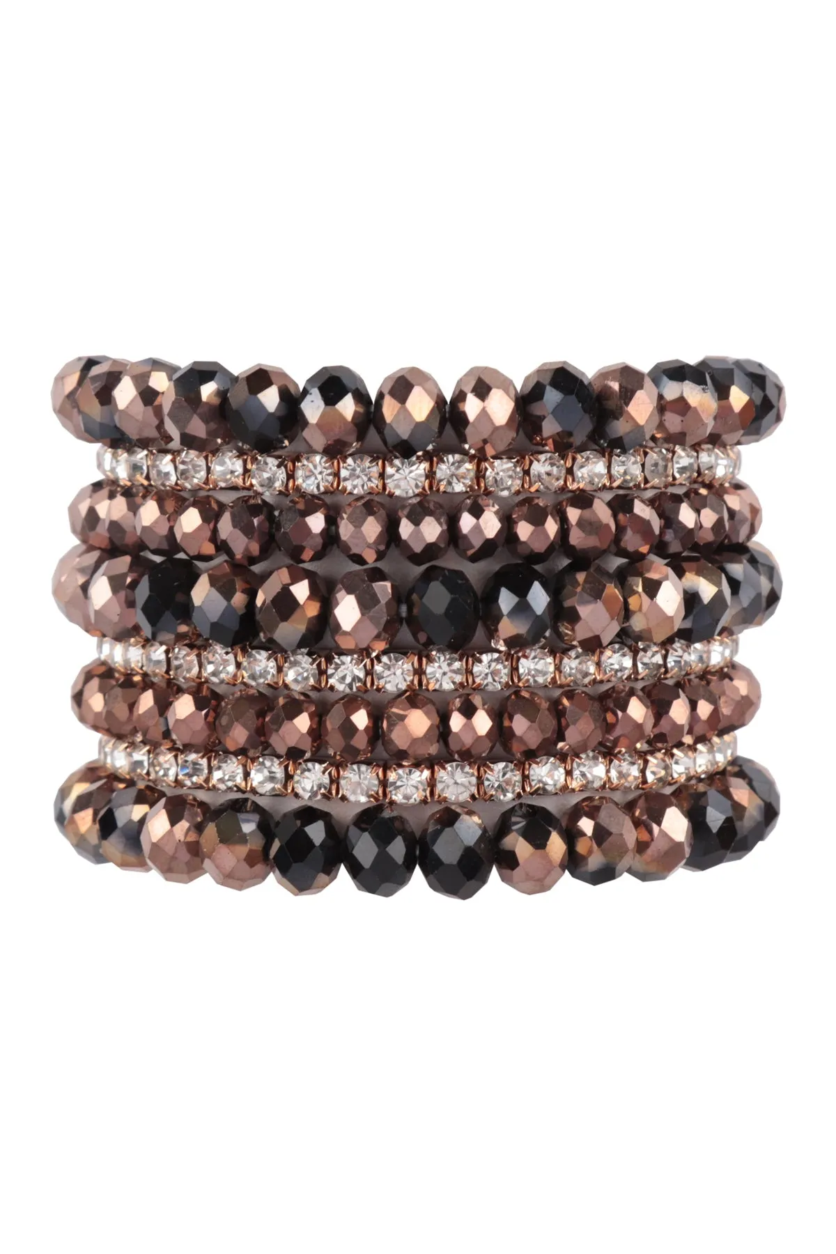 RONDELLE, RHINESTONE BEADS STACKABLE BRACELET SET