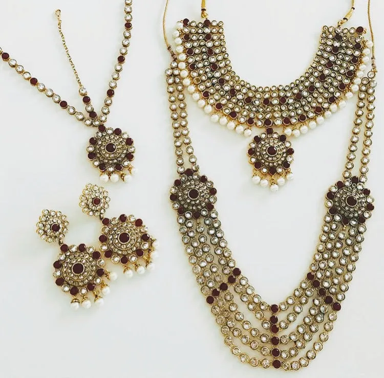 Rosa Ruby Bridal Jewellery Set