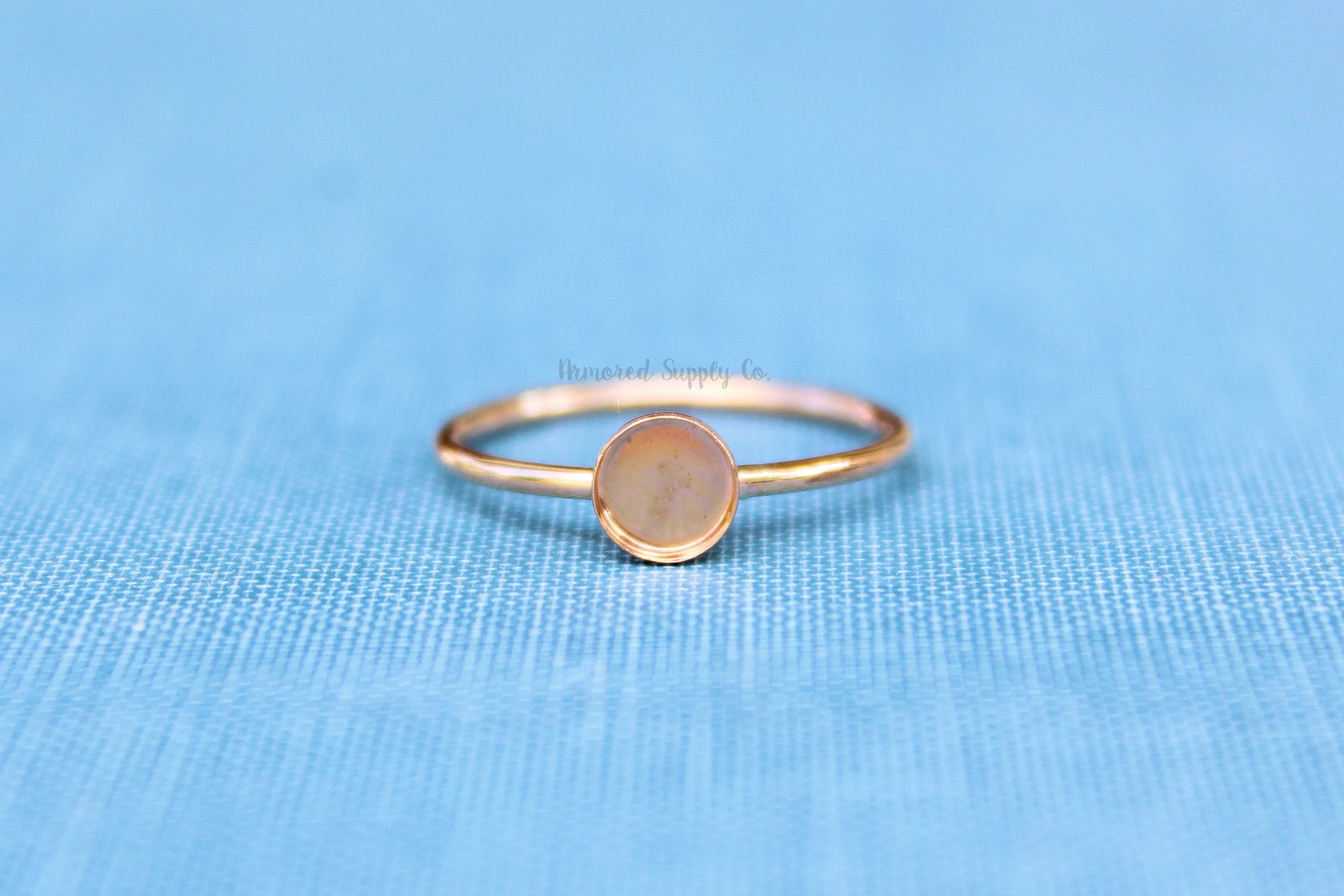 Rose Gold Filled 3mm Bezel Cup Ring blank