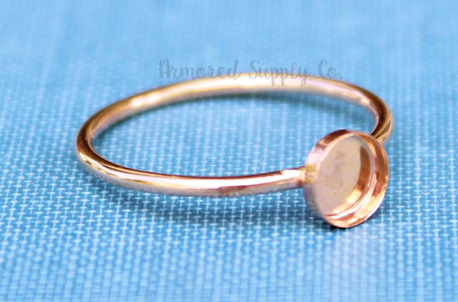 Rose Gold Filled 3mm Bezel Cup Ring blank