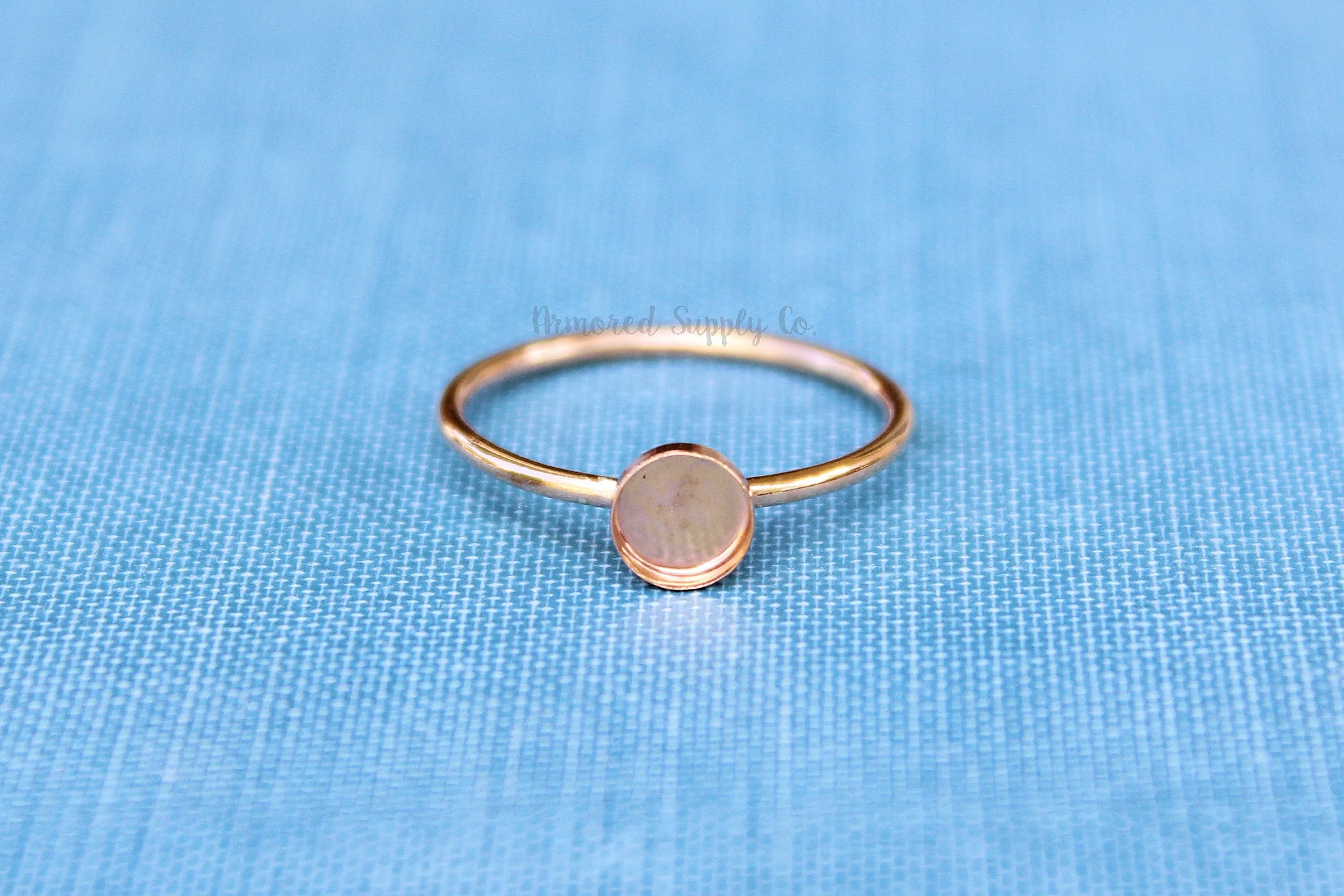 Rose Gold Filled 3mm Bezel Cup Ring blank