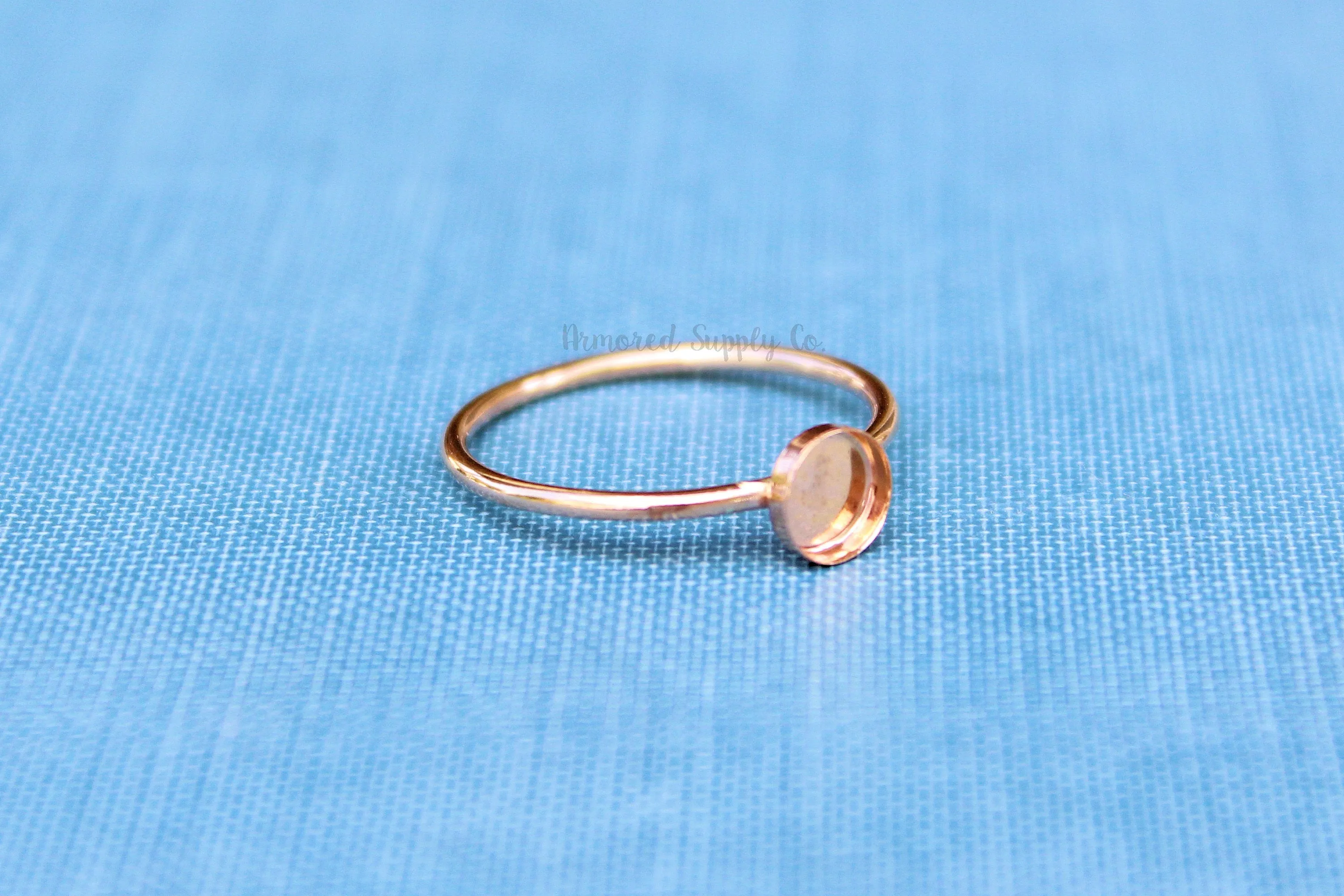 Rose Gold Filled 3mm Bezel Cup Ring blank