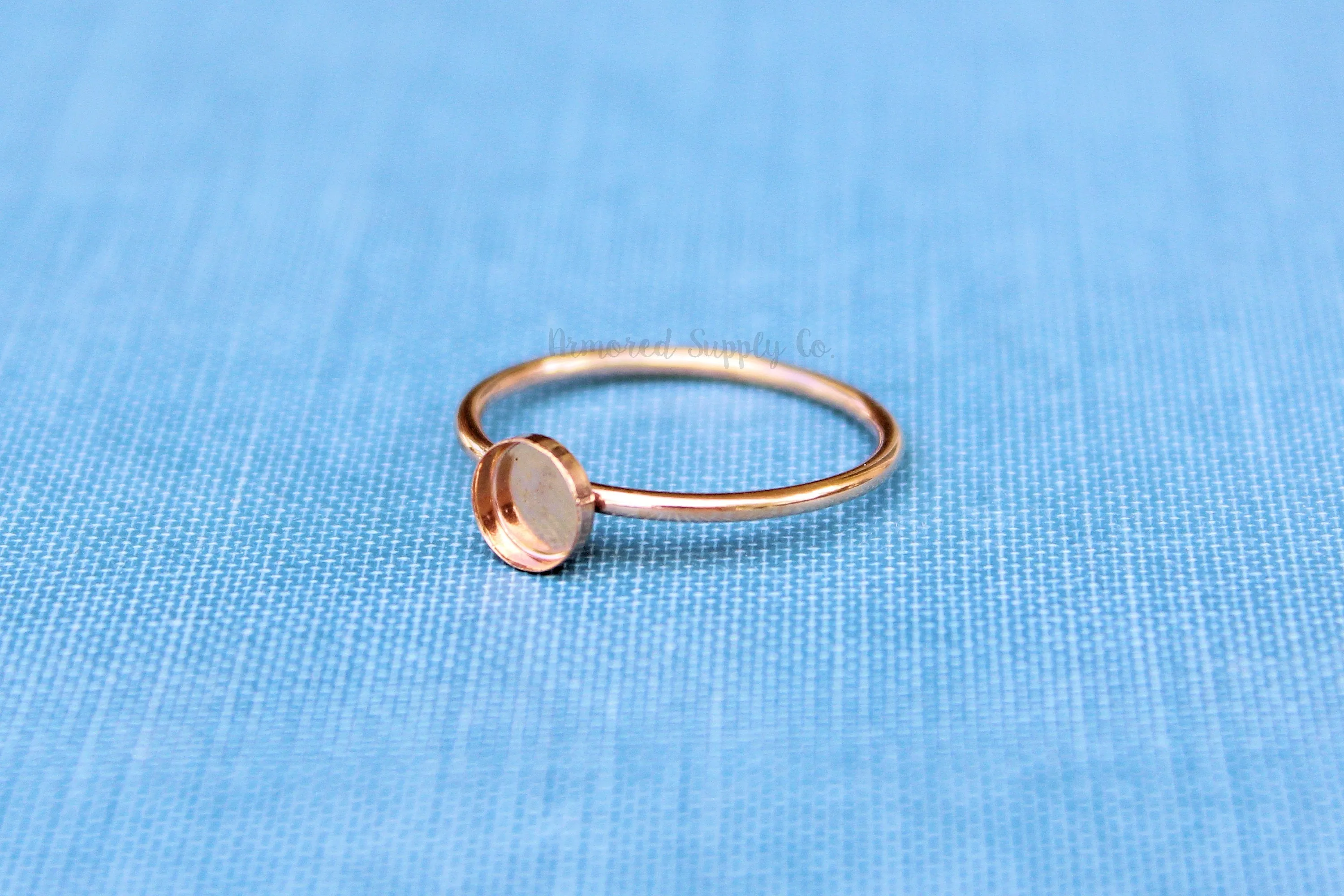 Rose Gold Filled 3mm Bezel Cup Ring blank