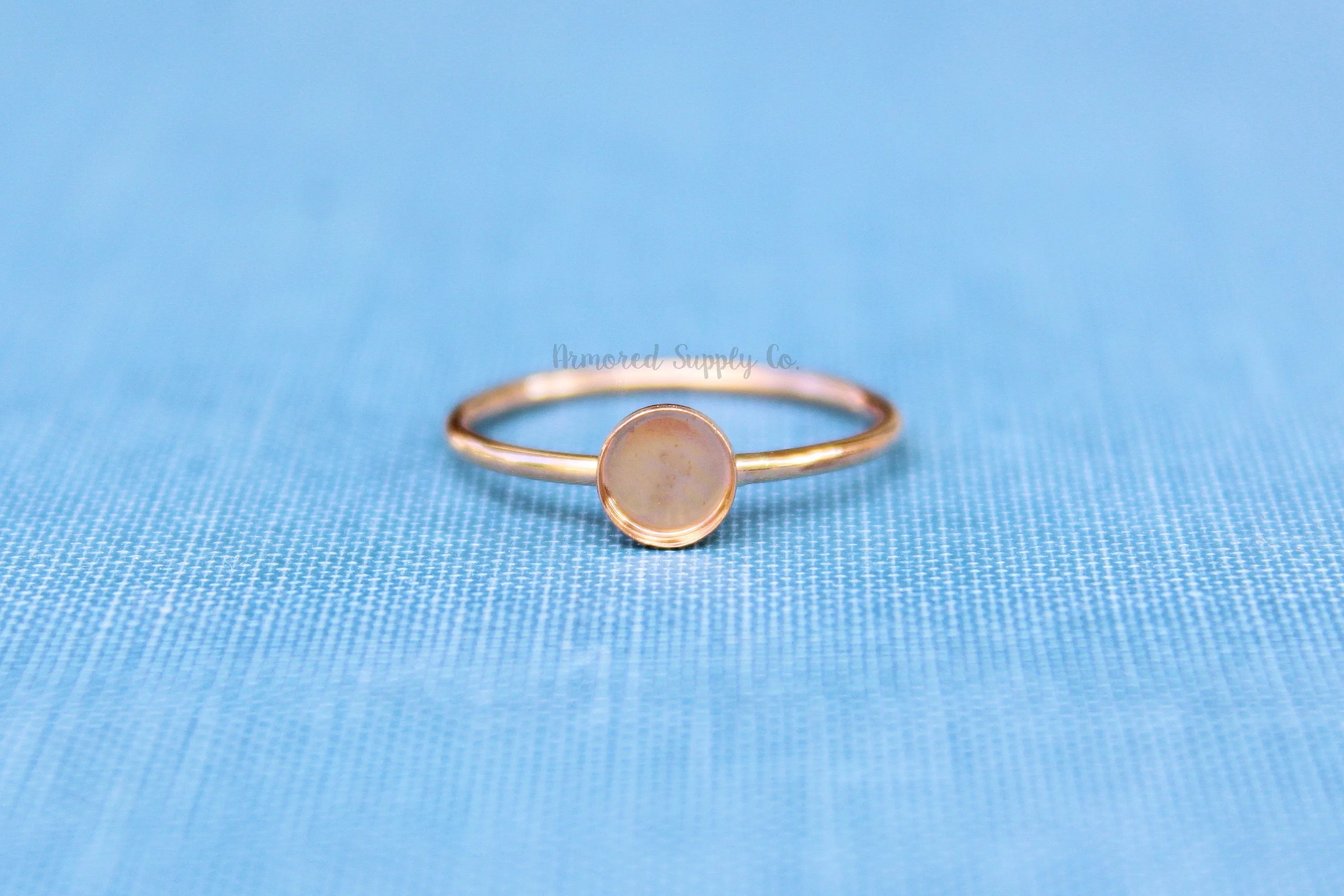 Rose Gold Filled 3mm Bezel Cup Ring blank