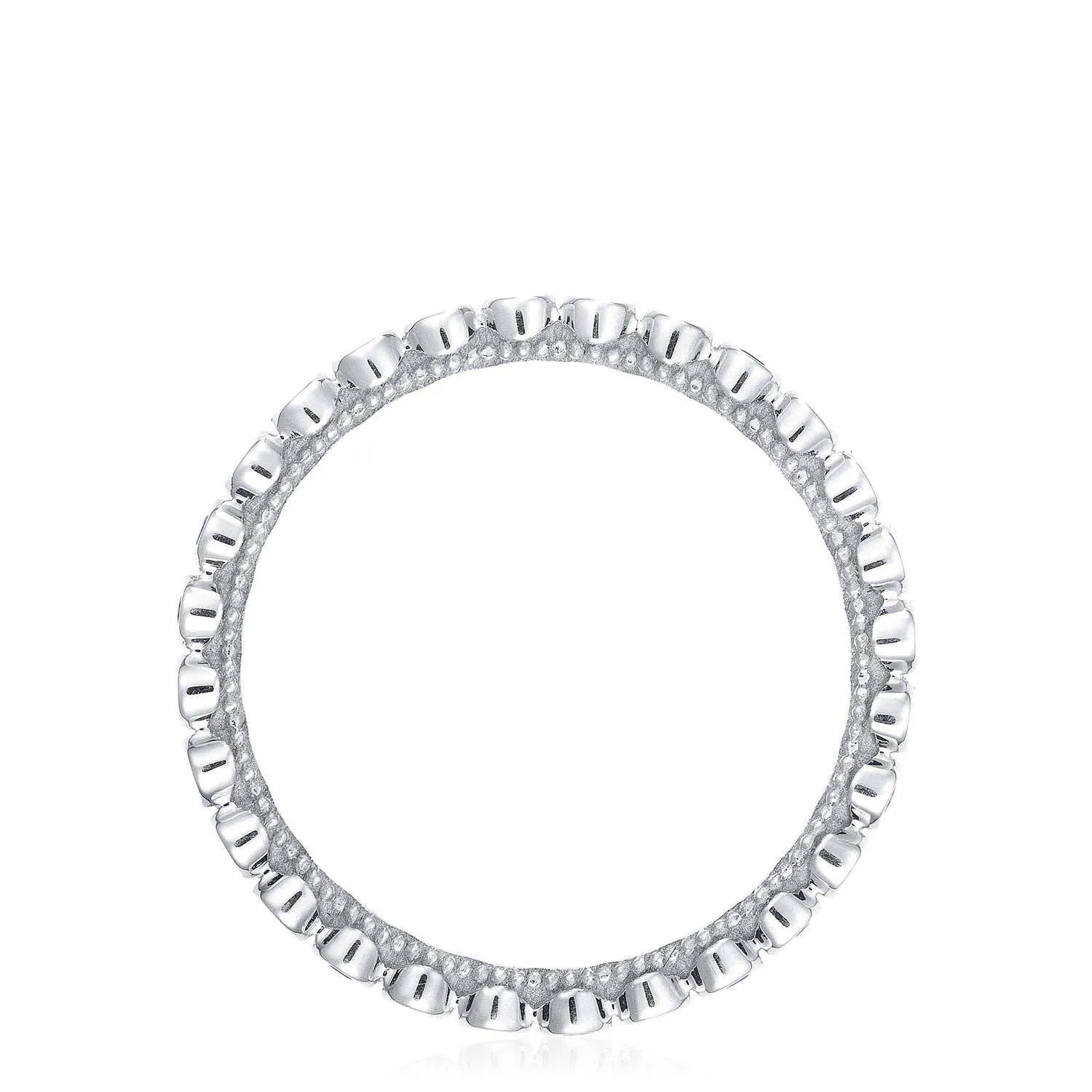 Round Bezel Droplet Wedding Band with Sapphire