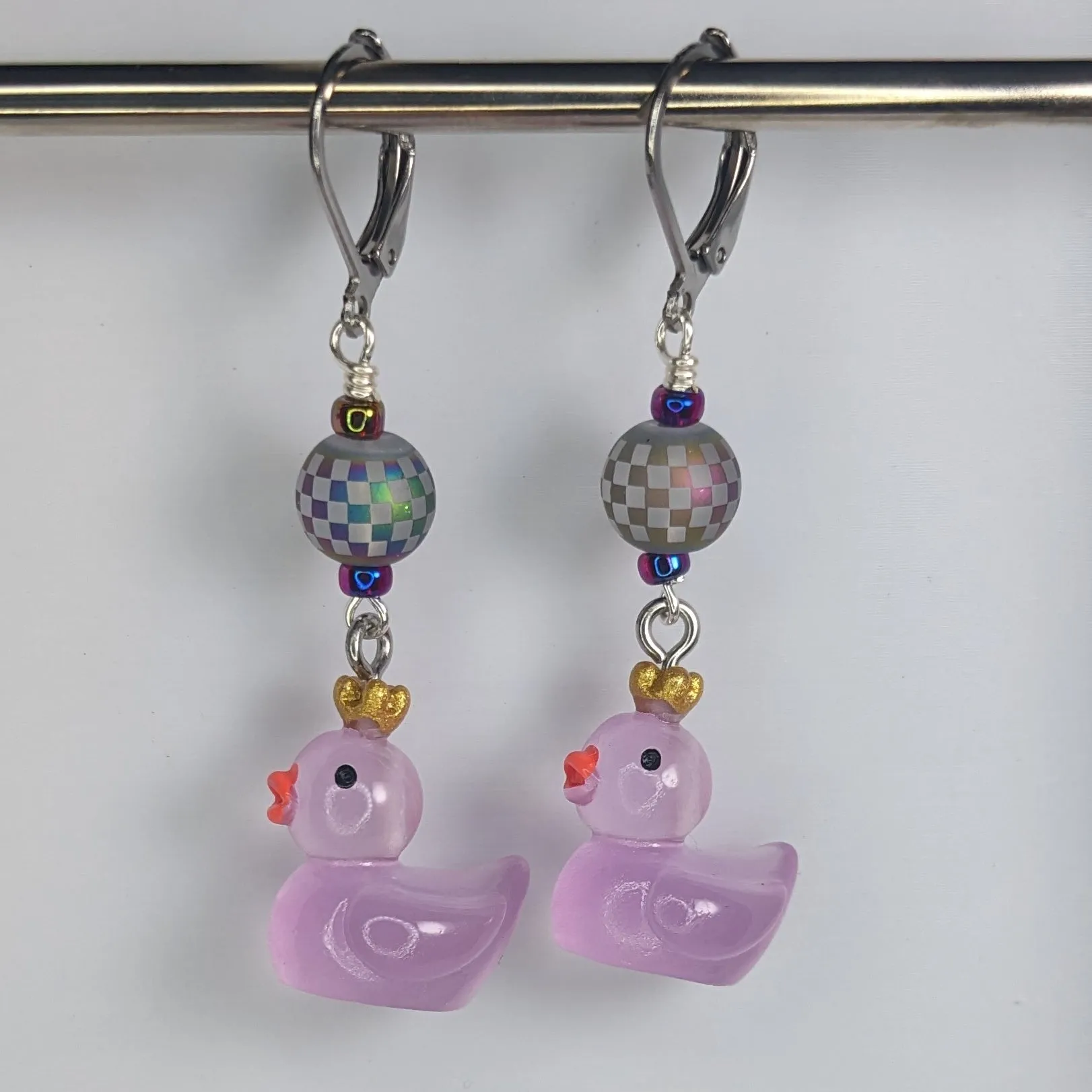 Royal Resin Rubber Duckie Stitch Markers & Earrings