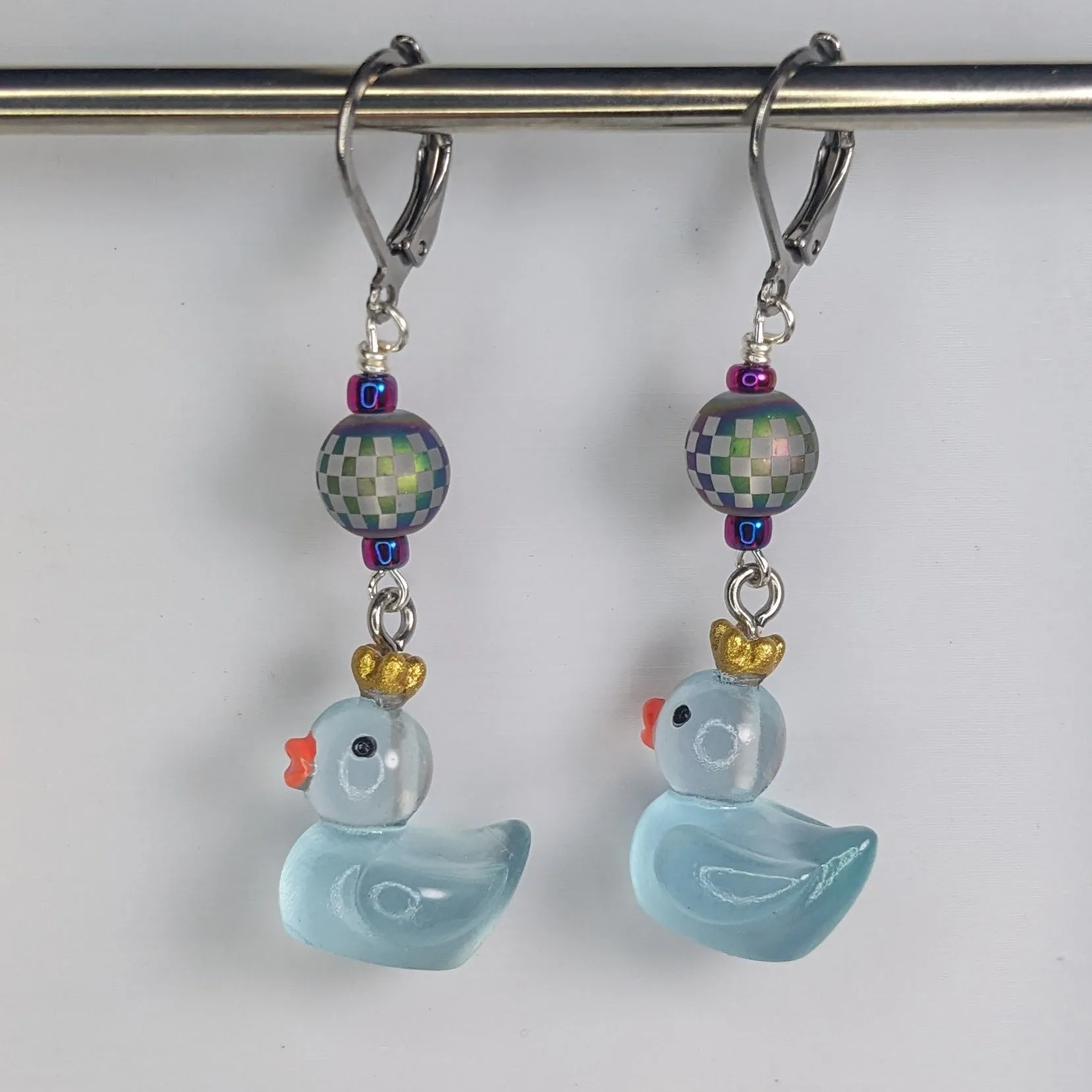 Royal Resin Rubber Duckie Stitch Markers & Earrings