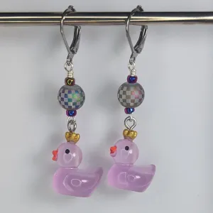 Royal Resin Rubber Duckie Stitch Markers & Earrings