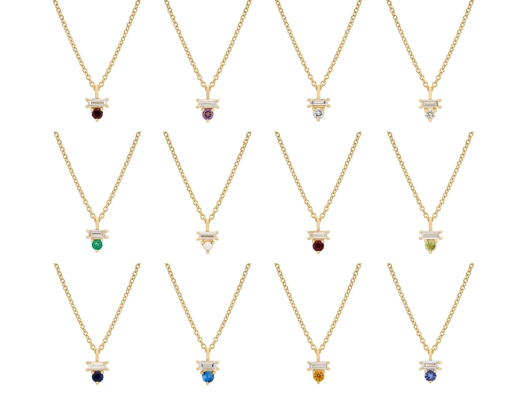 Ruby & Diamond Baguette Necklace
