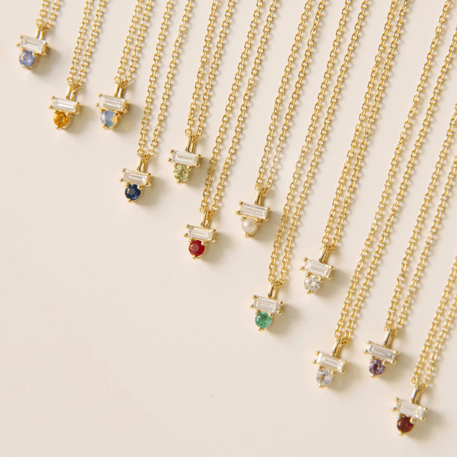 Ruby & Diamond Baguette Necklace