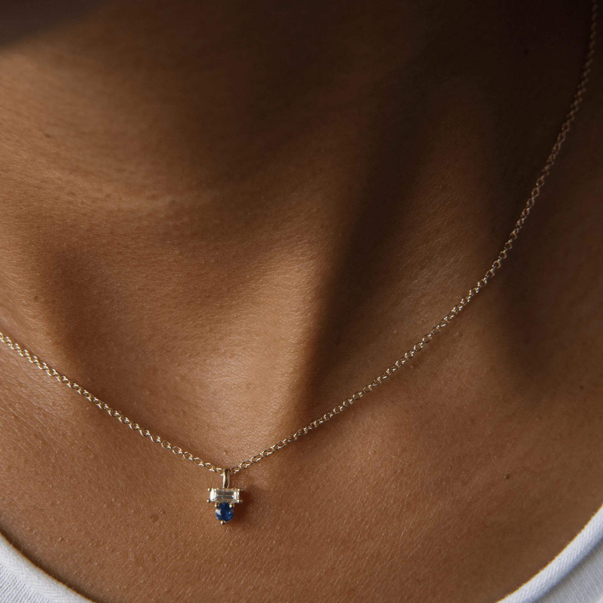 Ruby & Diamond Baguette Necklace