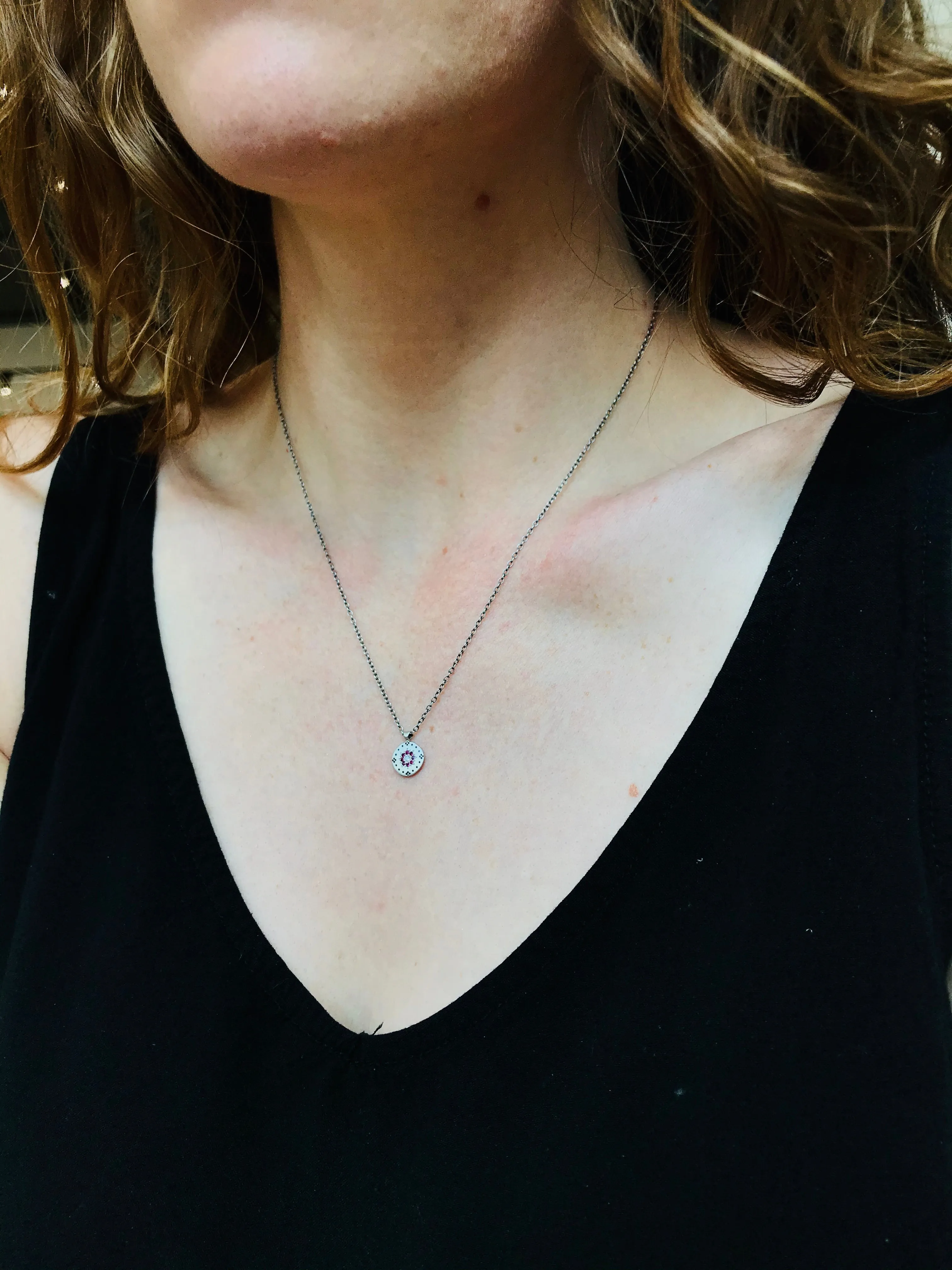 Ruby Cluster Flora Necklace