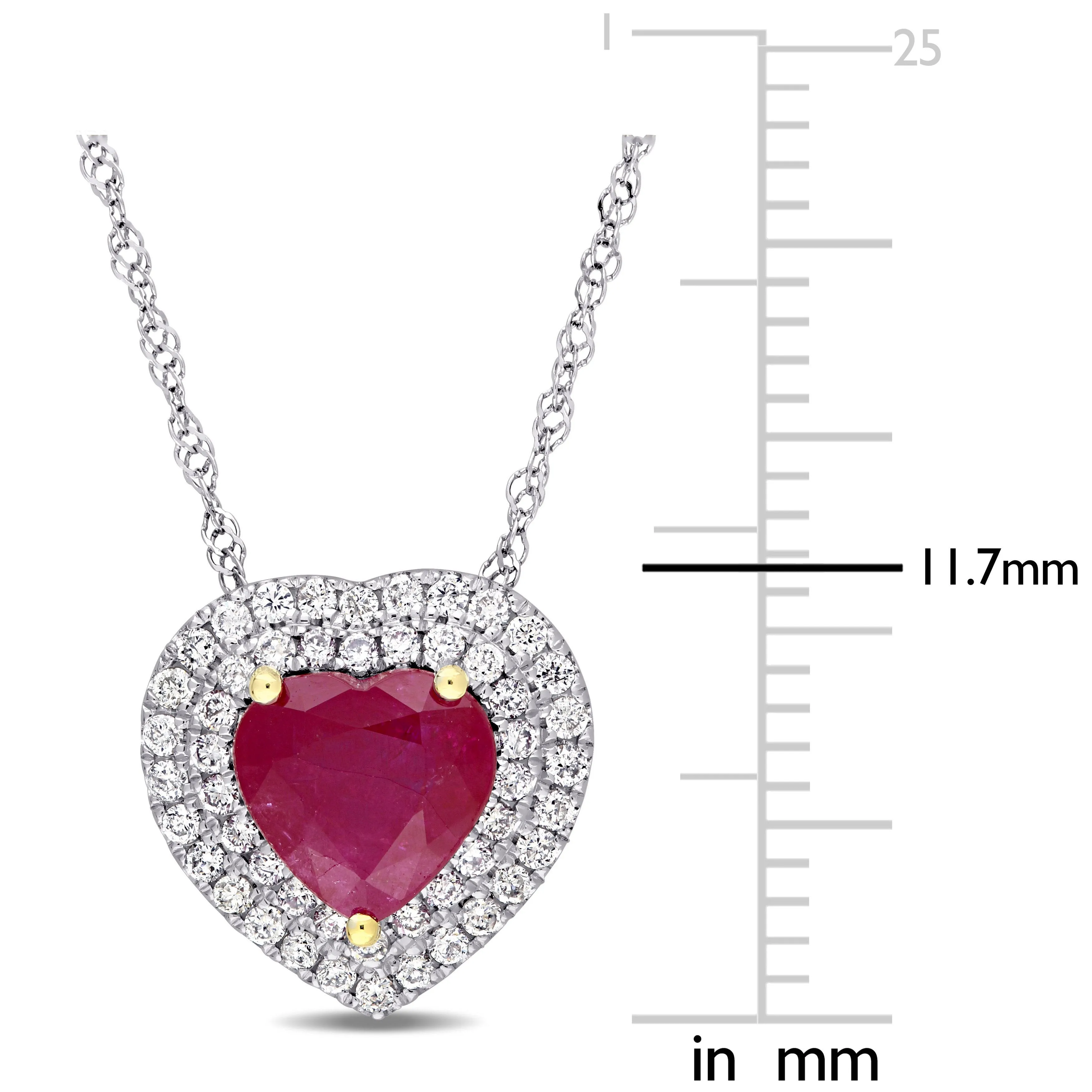 Ruby Halo Heart Necklace