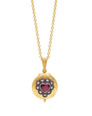 RUBY HEART LOCKET