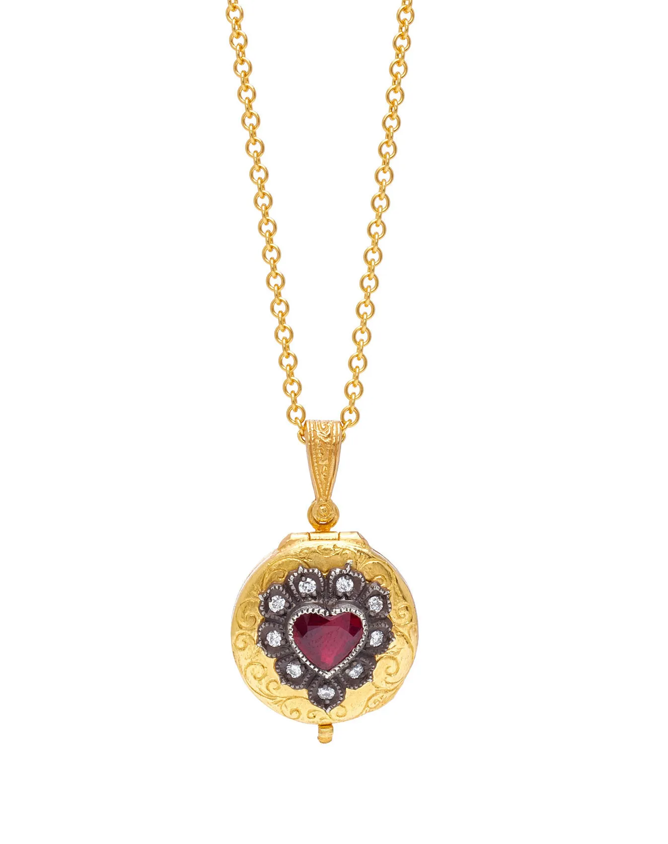RUBY HEART LOCKET