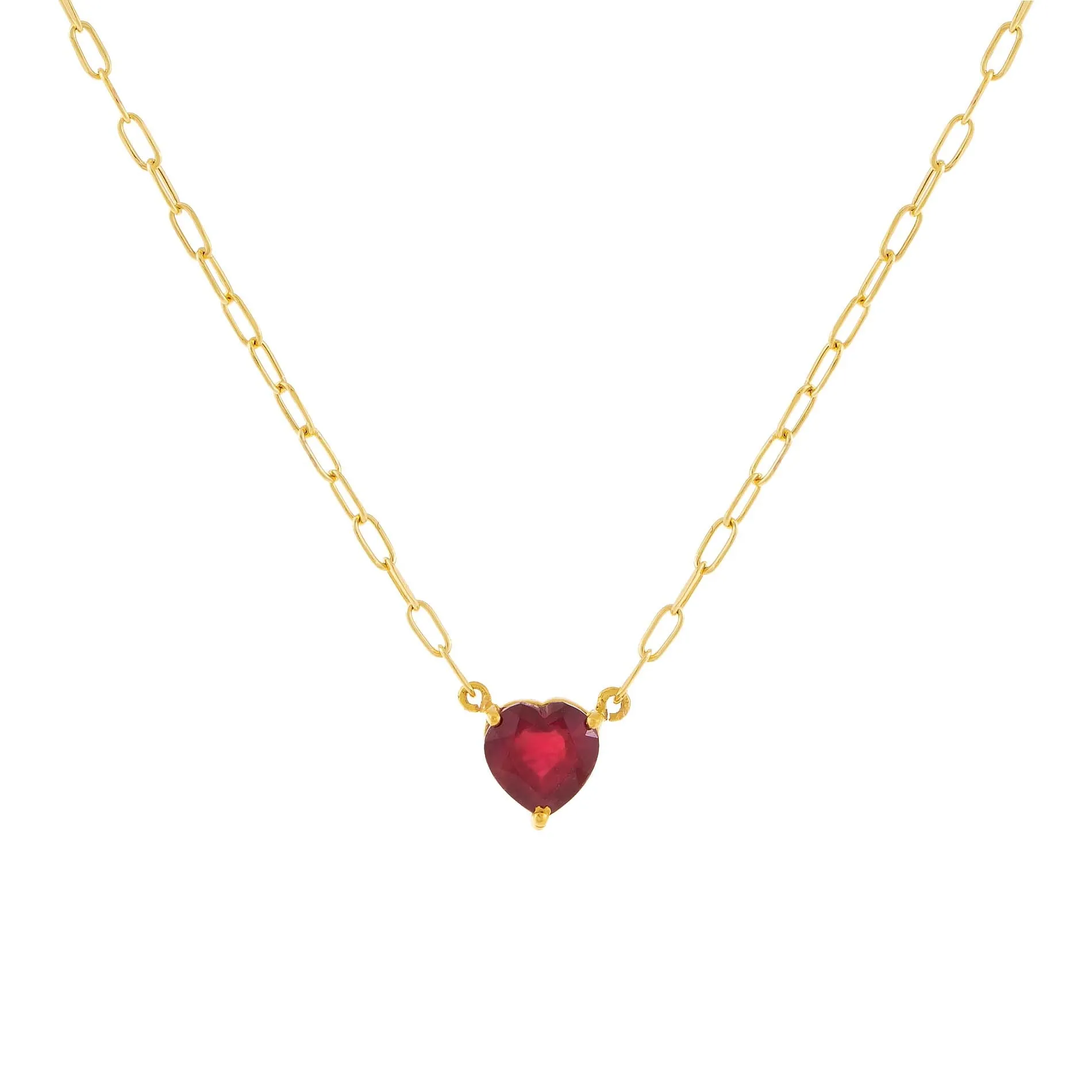 Ruby Heart Necklace 14K