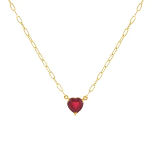 Ruby Heart Necklace 14K