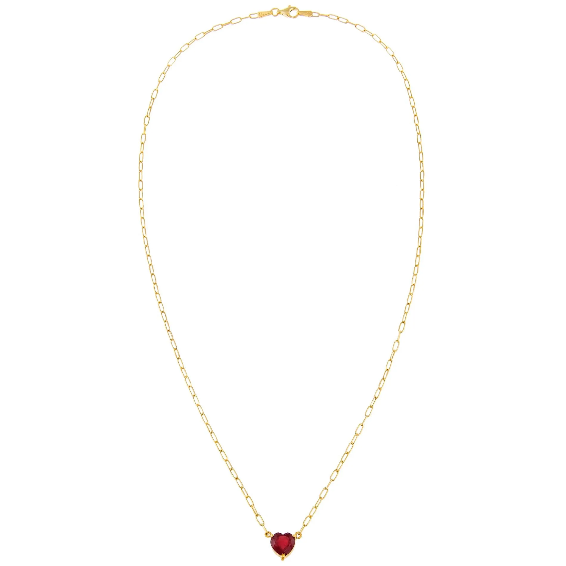 Ruby Heart Necklace 14K