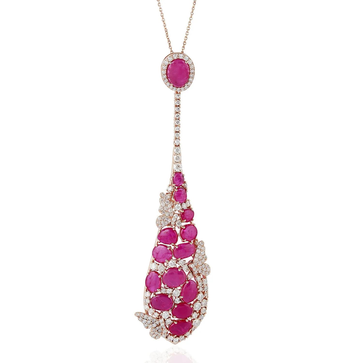 Ruby Micro Pave Diamond Designer In Rose Gold Choker Necklace For Her