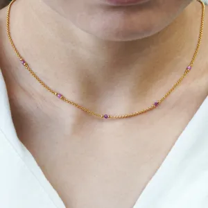 Ruby Rope Chain Necklace